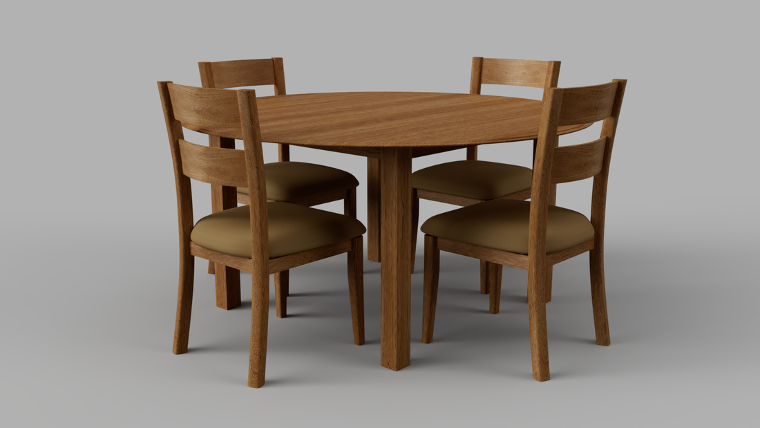 Dining set, one table, four chairs
